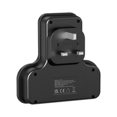XPower WSS2 PD 20W 3 Outlet T-Shaped Extension Socket - Black