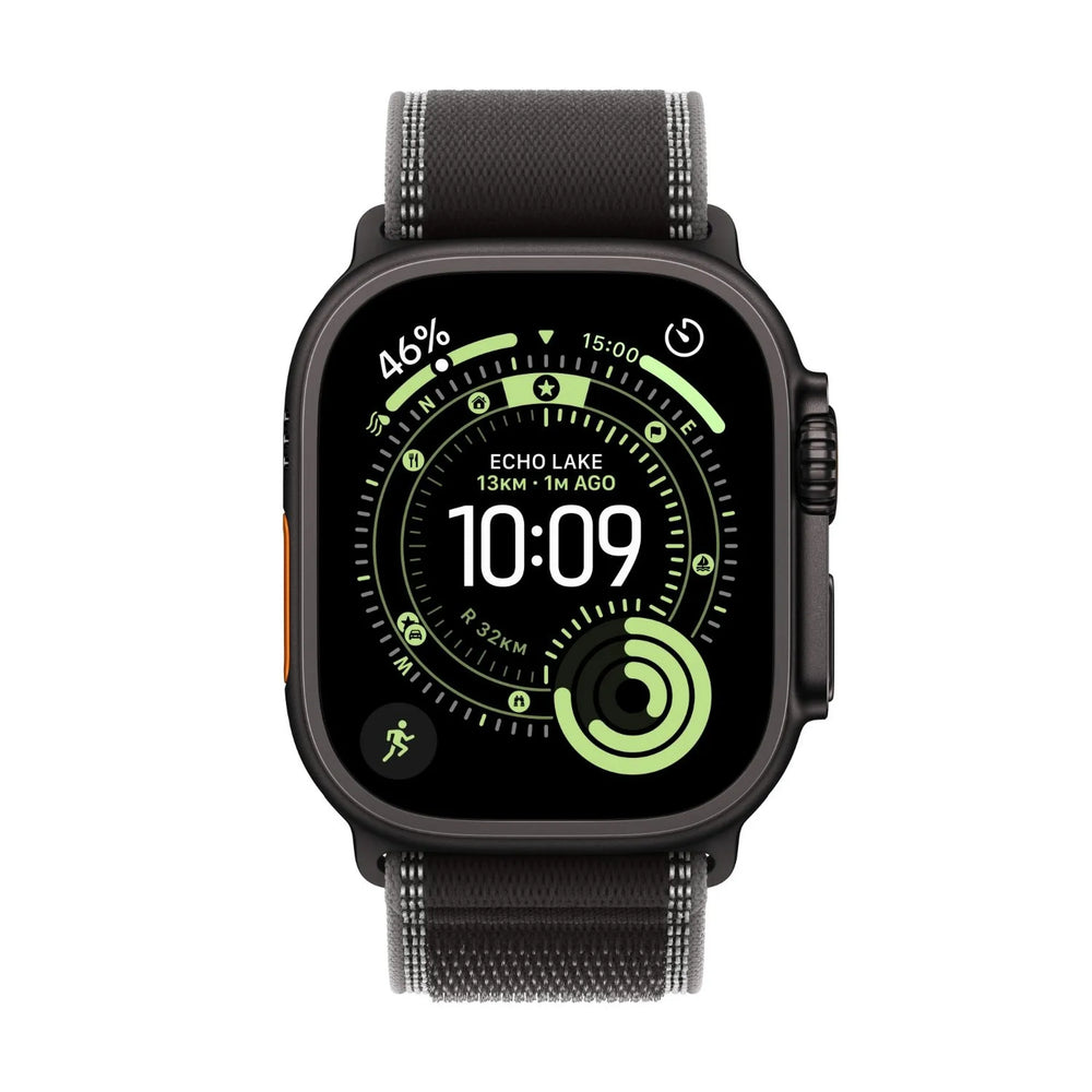 Apple Watch Ultra 3 GPS + Cellular 49mm Black Titanium Case with Black/Charcoal Trail Loop - M/L