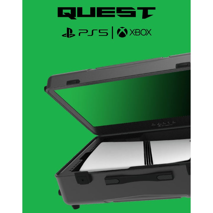 SharX QUEST Gaming Suitcase (PQ-24Q165I) – 24" QHD Monitor (2560x1440), Compatible with XboxS and all PS5 Versions (Digital, Slim, PS5 Pro)