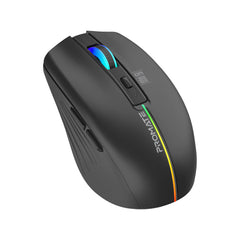 Promate - 2.4GHz Wireless Ergonomic Optical Mouse with LED Rainbow Lights ,BLACK