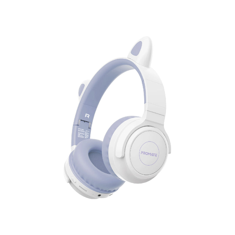 Promate - PandaKidSafe Kawaii Style Wireless Kids Headset,Lilac