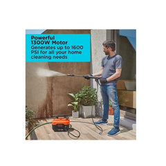 BLACK + DECKER 1300W 110 bar/1600 PSI Horizontal Pressure Washer