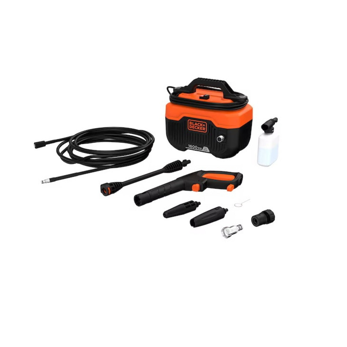 BLACK + DECKER 1300W 110 bar/1600 PSI Horizontal Pressure Washer