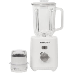 خلاط زجاجي شارب بسعة 1 لتر، 600 واط، مزود برأس طحن 1 مليمتر، لون أبيض