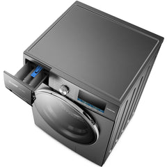 غسالة شارب ذات التحميل الأمامي سعة 10 كجم وسرعة 1200 دورة في الدقيقة، فضية اللون