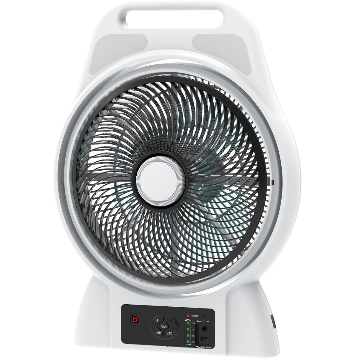 ORCA Rechargeable Box Fan 12 Inch 9 Speeds,