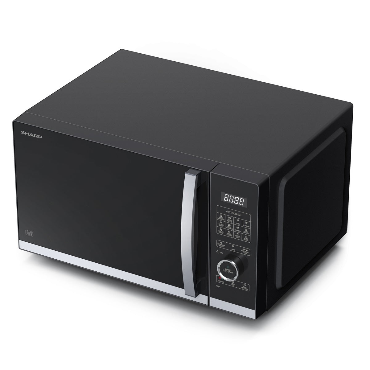 فرن ميكروويف شارب مسطح بسعة 25 لترًا مع شواية - أسود