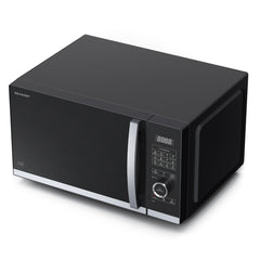 فرن ميكروويف شارب مسطح بسعة 25 لترًا مع شواية - أسود