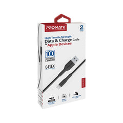 Promate -xCord-Ai,High Tensile Strength Data & Charge Cable for Apple Devices,BLACK