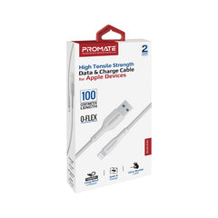 Promate -xCord-Ai,High Tensile Strength Data & Charge Cable for Apple Devices,WHITE