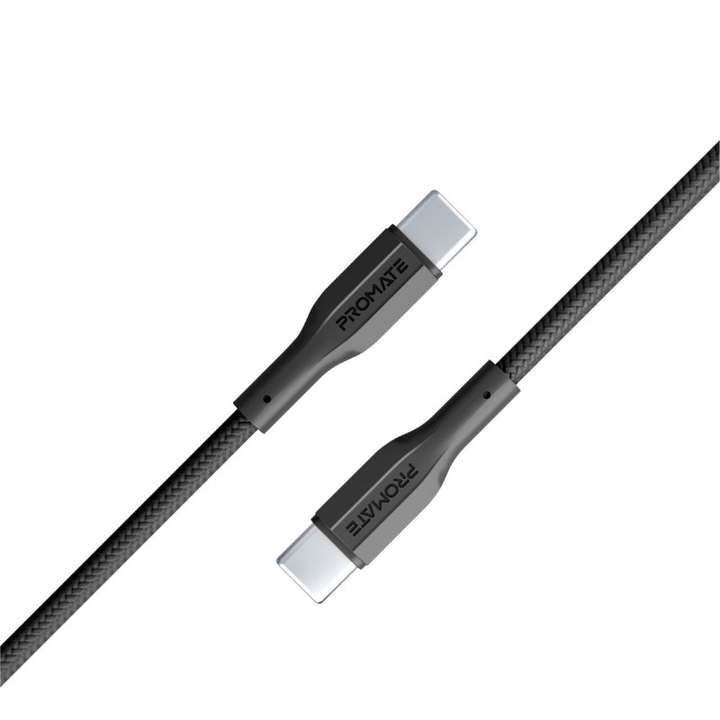 Promate - xCord-CC,High Tensile Strength Data & Charge USB-C Cable,BLACK