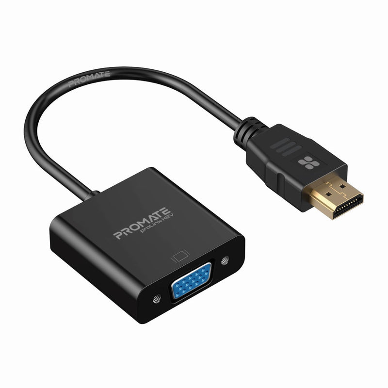Promate HDMI to VGA Adaptor Kit,Black