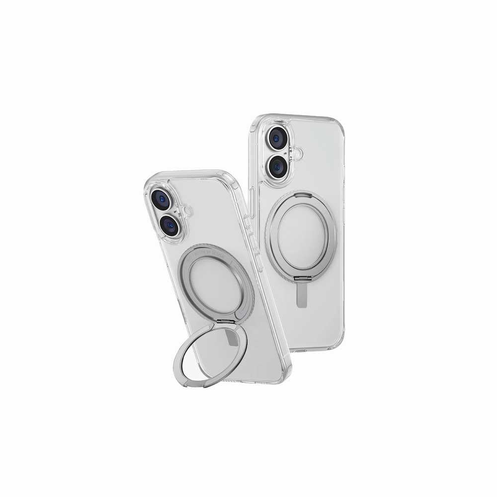 UNIQ HYBRID IPHONE 16 PLUS MAGCLICK CHARGING SWIVIX WITH 360 ROTATING KICKSTAND - LUCENT (CLEAR)