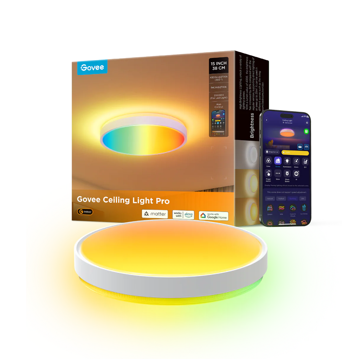 Govee 38cm RGBICWW Smart Ceiling Light Pro - H60A6