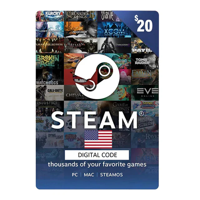 Steam E-Cards Steam 20$ USA Store