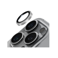 UNIQ OPTIX IPHONE 16 PRO 6.3/PRO 6.9 (2024) STAINLESS STEEL FRAME SAPPHIRE CAMERA LENS PROTECTOR - SONIC SILVER (SONIC SILVER) EOL