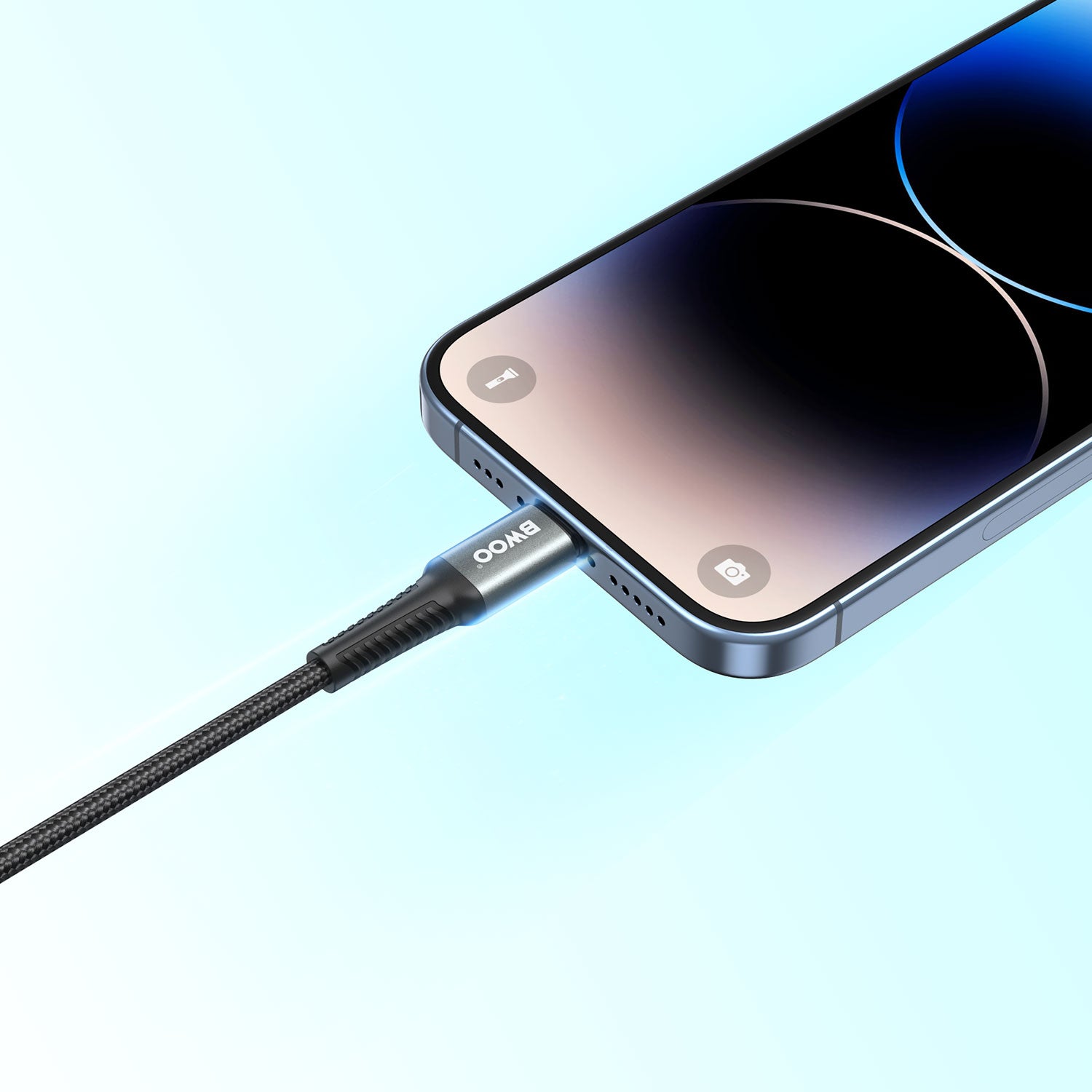 TYPE-C TO LIGHTNING FAST CHARGING DATA CABLE 3M BLACK