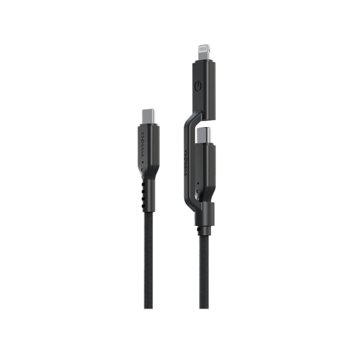 ENERGEA FLOW DUO 2-IN-1  C TO C + LIGHTNING CABLE, 480MBPS, 240W, 1.5M -BLACK