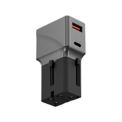 ENERGEA TRAVELWORLD ADAPTER 25, 1A1C 25W - GUNMETAL BLACK