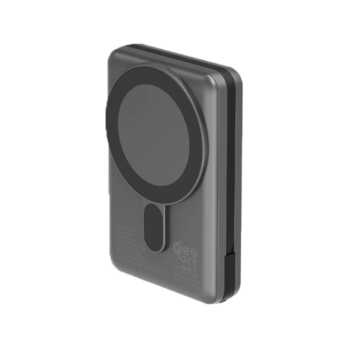 ENERGEA MAGPAC PRO PLUS, 10000MAH MAGSAFE COMPATIBLE QI2 POWER BANK WITH BUILT-IN CABLE AND STAND - GUN/BLK