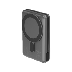 ENERGEA MAGPAC PRO PLUS, 10000MAH MAGSAFE COMPATIBLE QI2 POWER BANK WITH BUILT-IN CABLE AND STAND - GUN/BLK