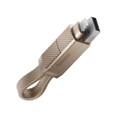 BAZIC GOCHARGE ALUCABLE, 4 IN 1 ALUMINIUM CHARGING CABLE WITH USB A/C INPUT AND USB C/LIGHTNING OUTPUT. PD FAST CHARGE 15CM - GOLD
