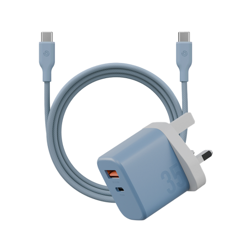BAZIC GOPORT VELOX BUNDLE, 1C1A CHARGER 35W(UK) WITH WEAVE CABLE - BUBBLEGUM