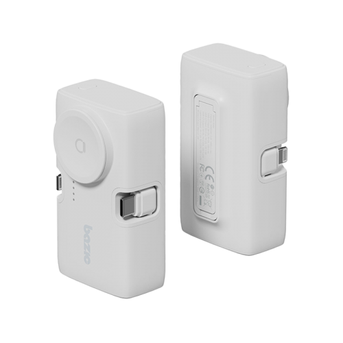 BAZIC GOPOWER KODA, 2IN1 5000MAH FOLDABLE USB-C / LIGHTNING PIN POWERBANK WITH APPLE WATCH CHARGER - VANILLA