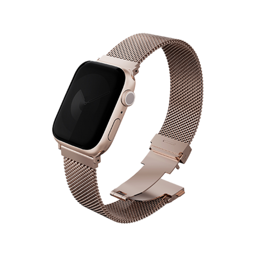 UNIQ DANTE PRO APPLE WATCH SELF-ADJUSTABLE MESH STEEL BAND 42/41/40MM - METALLIC ROSE