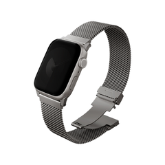 UNIQ DANTE PRO APPLE WATCH SELF-ADJUSTABLE MESH STEEL BAND 42/41/40MM - TITANIUM SLIVER (TITANIUM SLIVER)