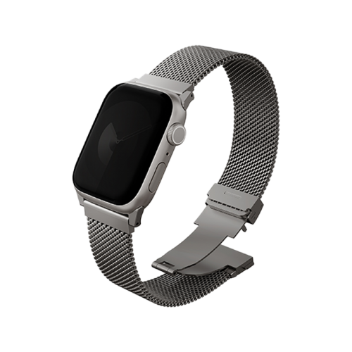 UNIQ DANTE PRO APPLE WATCH SELF-ADJUSTABLE MESH STEEL BAND 49/46/45/44MM - TITANIUM SLIVER