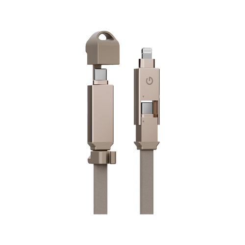ENERGEA SHEATH 2-IN-1  C TO C + LIGHTNING CABLE, 480MBPS, 60, 1M -GOLD