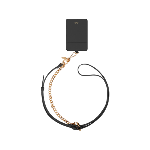 UNIQ COEHL CARYNE 3-IN-1 UNIVERSAL LANYARD AND HAND STRAP WITH ID CARD HOLDER - EBONY