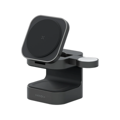 ENERGEA MAGCUBE, 3IN1 FOLDABLE QI2.0 MAGNETIC FAST WIRELESS CHARGER - GUNMETAL BLACK