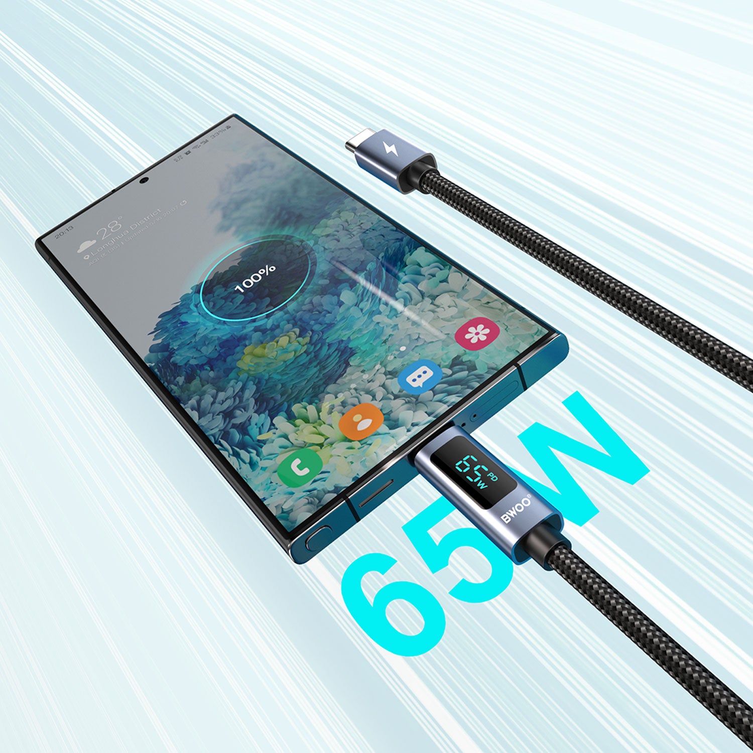 كابل بيانات شحن سريع من Type-C إلى Type-C