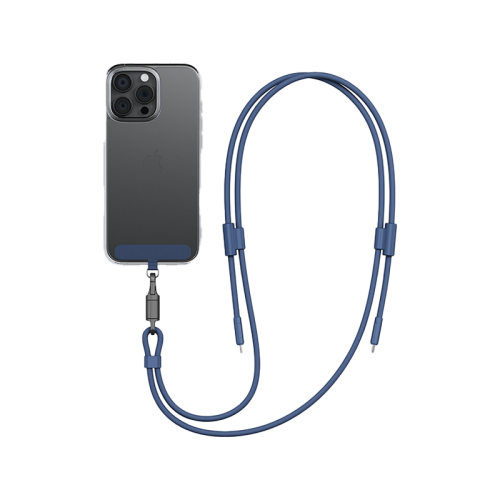 ENERGEA LASSO LANYARD C-C CABLE 480MBPS, 240W WITH LANYARD CARD 1.5M -BLUE