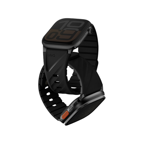 UNIQ FLUO MAGNETIC APPLE WATCH STRAP WITH CONNECTOR BUNDLE 49-40MM - MIDNIGHT BLACK