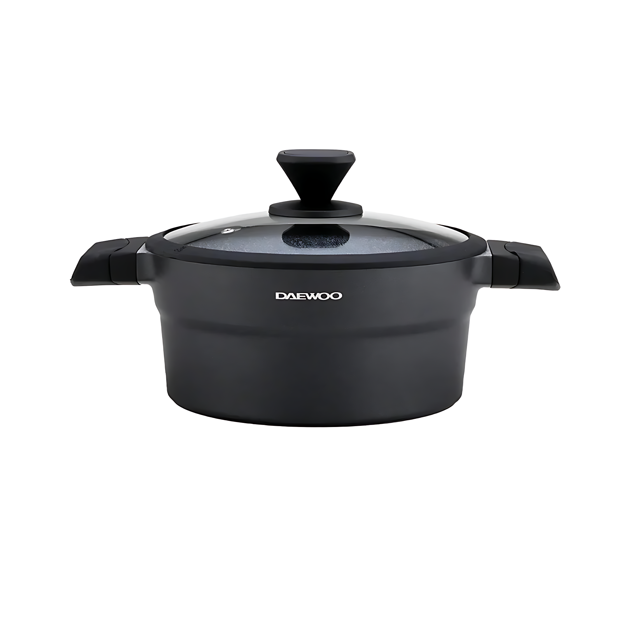 Daewoo Granite Casserole with Lid - 28 cm - Black