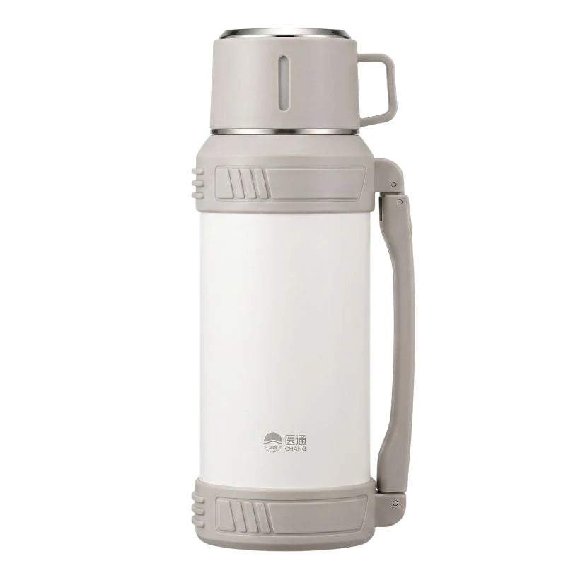 D.Kadi KD9110 Vacuum Bottle 2000ML with Carry Strap - White