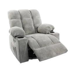 Black Bull Premium Sofa Swivel Rocker Recliner Size (H:110 W: 86 cm)- Fabric Light Grey