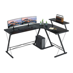 GameOn Slayer II XL 3-in-1 L-Shaped Gaming Desk - Black