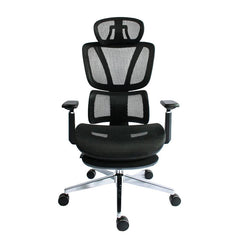 Black Bull Ergonomic Mesh Gaming & Office Chair with Footrest,Black