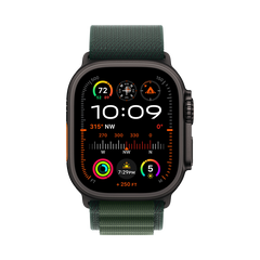APPLE WATCH ULTRA 2 GPS + CELLULAR 49MM BLACK TITANIUM CASE WITH DARK GREEN ALPINE LOOP - MEDIUM