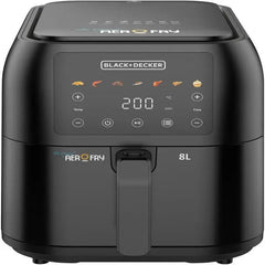 Black & Decker Slim and Sleek AirFryer -  Full Digital  8L 1700W - 7 Preset Functions - Colored menu  - SAF80-B5