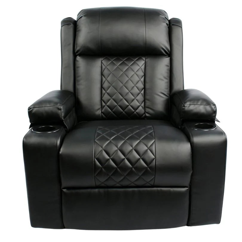 Black Bull Premium Sofa Swivel Rocker Recliner Size (H:107 W: 86 cm) – PU Black