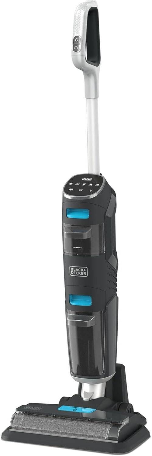 Black & Decker Cordless Wet Dry Vacuum Cleaner and Mop, Vacuum Wash Duo with Self-Cleaning, Edge Cleaning and Digital Display, Space-Saving