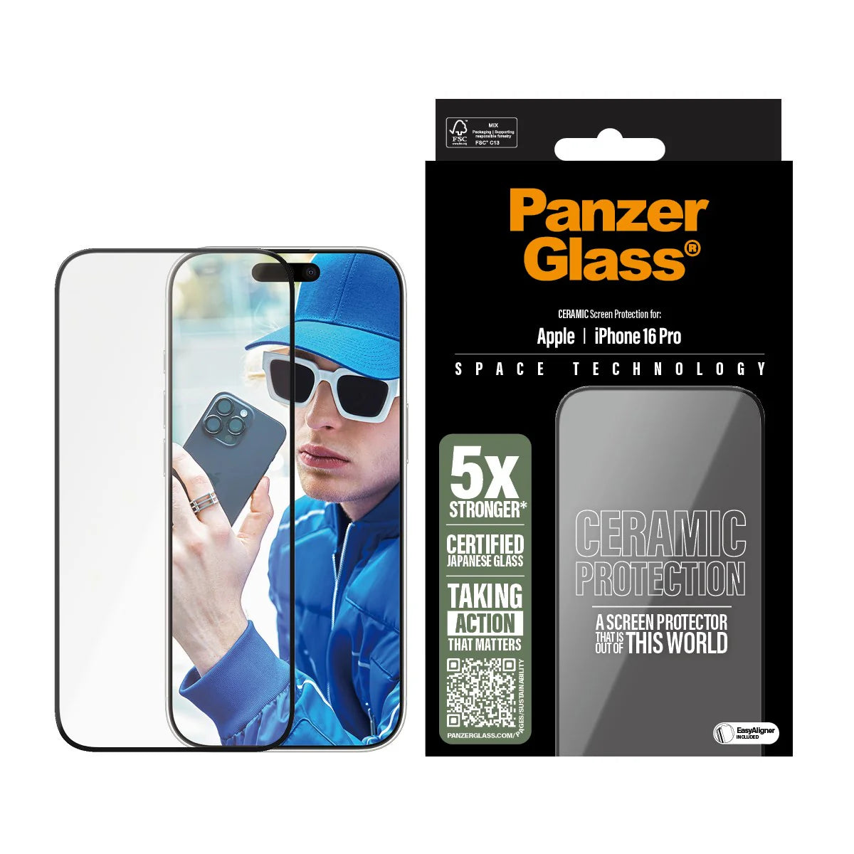 PanzerGlass® Screen Protector Clear  iPhone 16 Pro | Ultra-Wide Fit