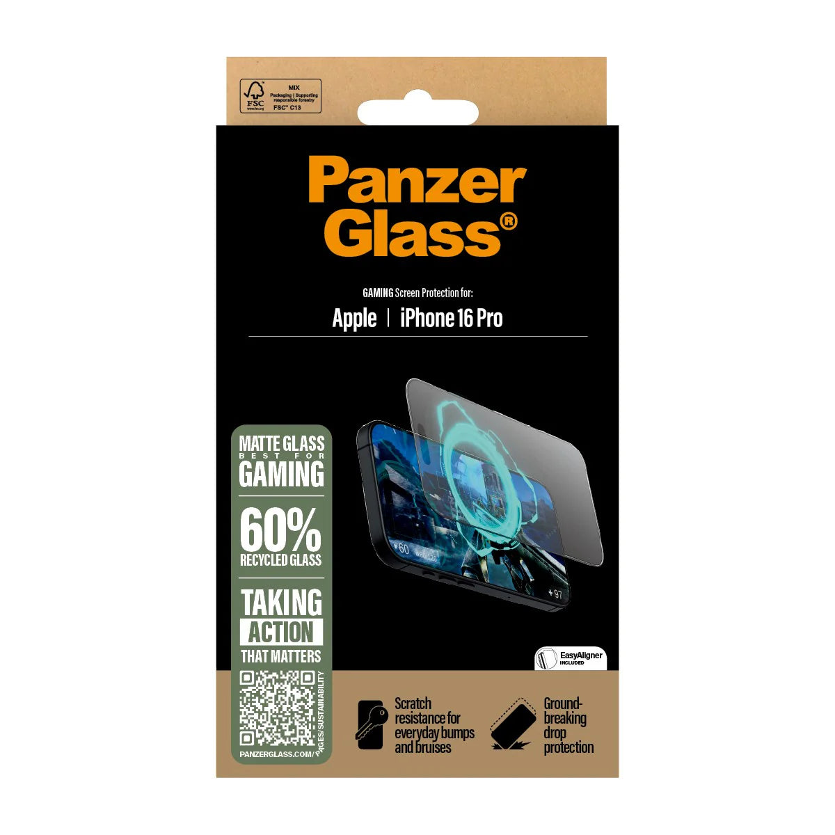 PanzerGlass® Screen Protector Gaming iPhone 16 | Ultra-Wide Fit