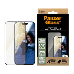 PanzerGlass® EyeCare Screen Protector Anti-Reflective & Bluelight iPhone 16 Plus | Ultra-Wide Fit