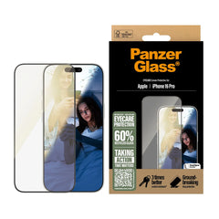 SAFE. واقي شاشة EyeCare من PanzerGlass® لهاتف iPhone 16 Pro | تصميم فائق الاتساع